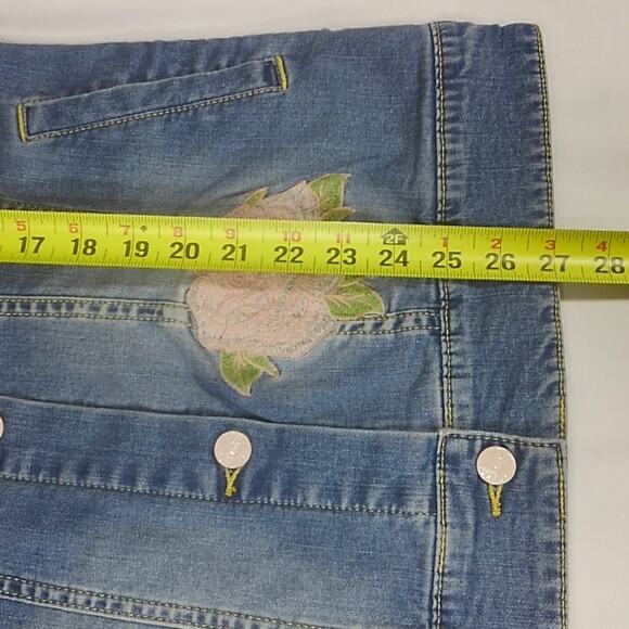 LulaRoe Pink Rose Embroidered Denim Jean Jacket S - Picture 7 of 8